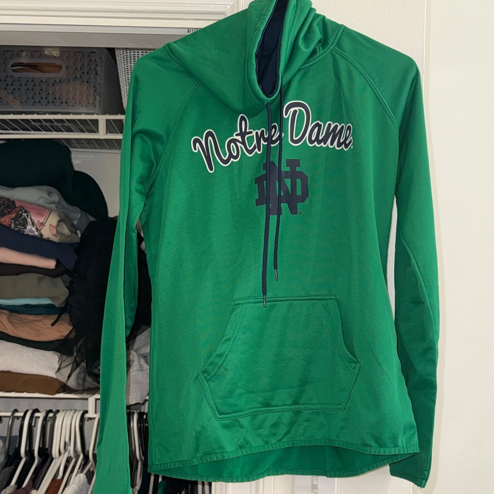 Notre Dame Green Women's Cowl Neck Sweater